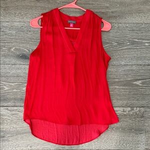 Vince Camuto Bright Red Sleeveless V-Neck Blouse